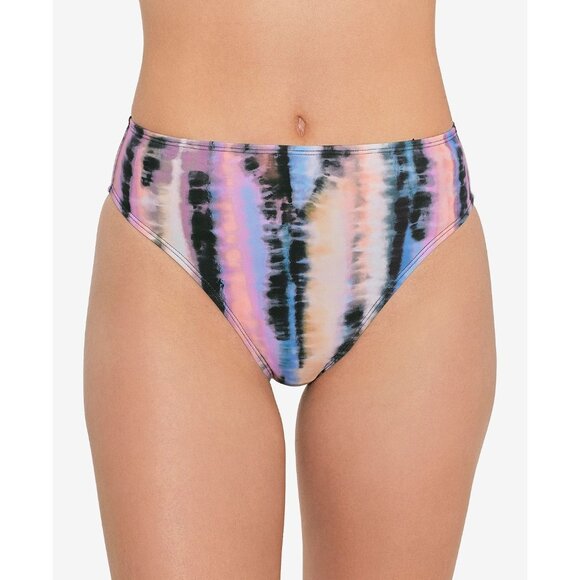 Salt & Cove Tie-Dye High-Waist Bikini Swim Bottom Pink Black Multicolor XS - Picture 1 of 8